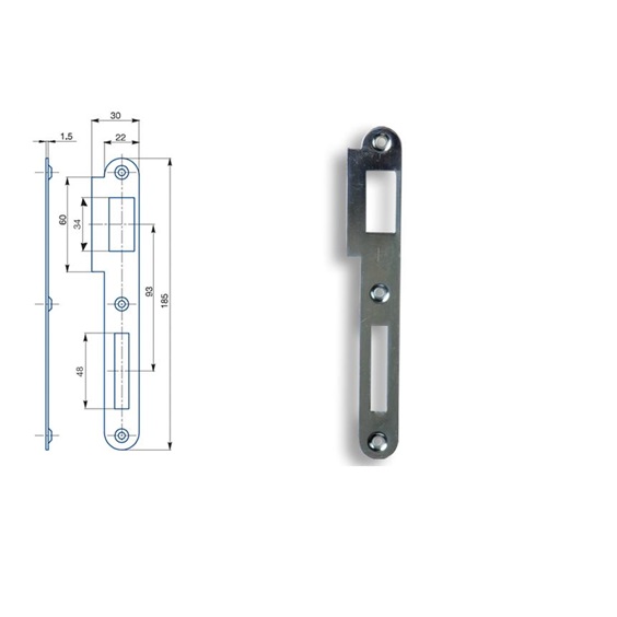 Protiplech K180 P 2/2   Zn bílý   pro rozteč zámků 90mm