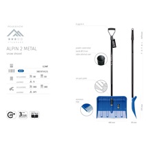 Odhrnovač ALPIN 2 METAL 490x380/AL s násadou-IL2AMT