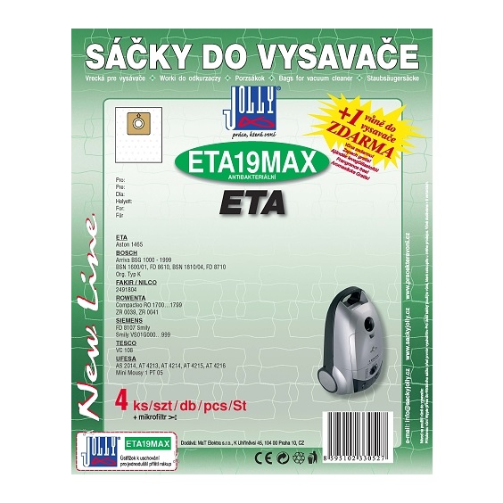Sáčky do vysavače ETA 19 MAX látkový sáček