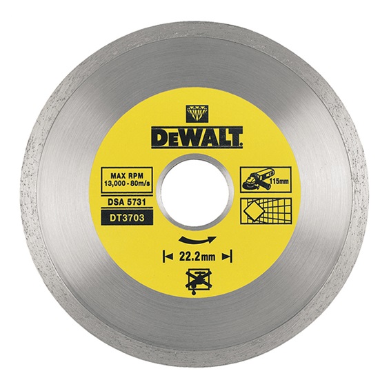 Kotouč diamant 115x22,2mm DT3703 plný