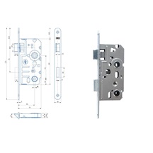 Zámek zadlabací K 242.6   L Zn bílý bal.1  70/72 WC      čelo 20mm
