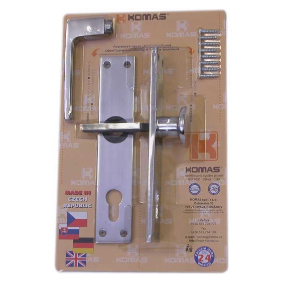 Klika s knoflíkem se štíty  K 757 V72 DOVOZ bal.v blistru