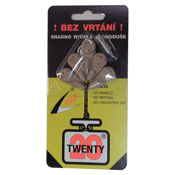 Háček TWENTY univerzální sv-hnědý  blistr 5ks