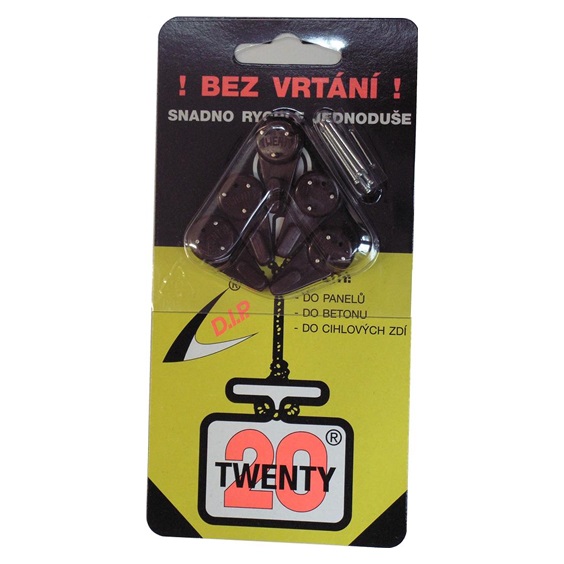 Háček TWENTY univerzální tm-hnědý  blistr 5ks