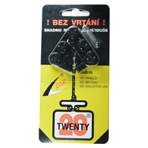 Háček TWENTY univerzální   černý      blistr 5ks
