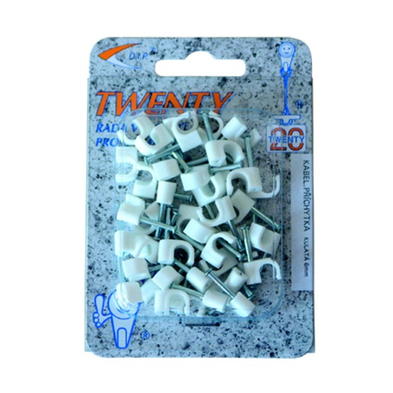 Příchytka kabelová 5 bílá            blistr 40ks