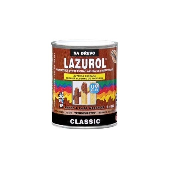 LAZUROL S1023/022 Classik na dřevo, interiér a exteriér, palisandr, 2,5 l +0,5l navíc