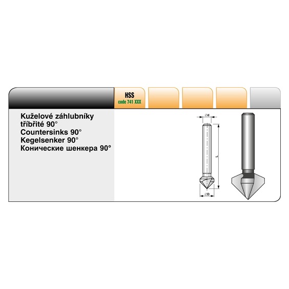 Záhlubník tříbřitý  6,3 HSS
