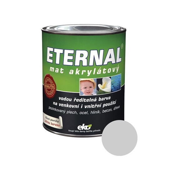 Eternal mat akrylátový univerzální barva na dřevo kov beton, 02 světle šedá, 700 g