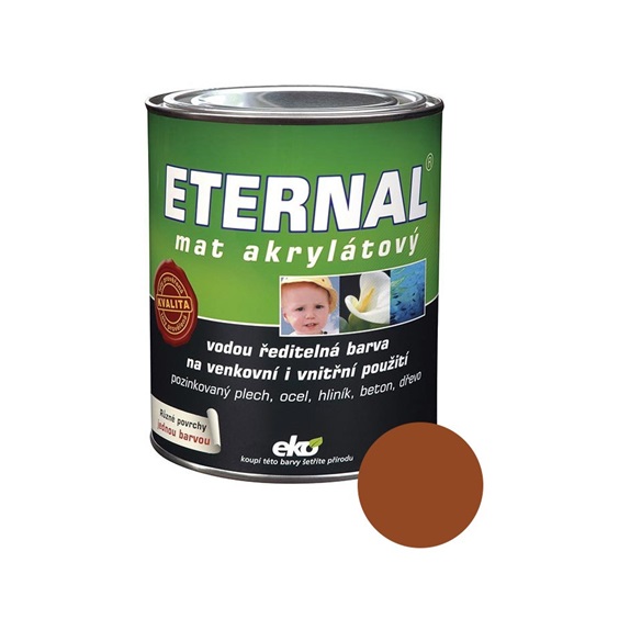 Eternal mat akrylátový univerzální barva na dřevo kov beton, 21 středně hnědá, 700 g