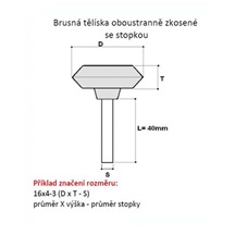 Tělísko brusné 16x4 -3 A98  80O6V 329611611