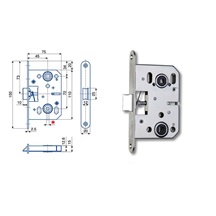Zámek zadlabací K 053.6 Zn bílý bal.1   75/72 WC  čelo 20mm