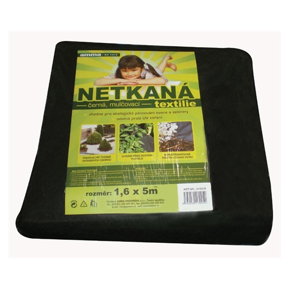 Textilie netkaná 1,6x10m černá 50g/m2