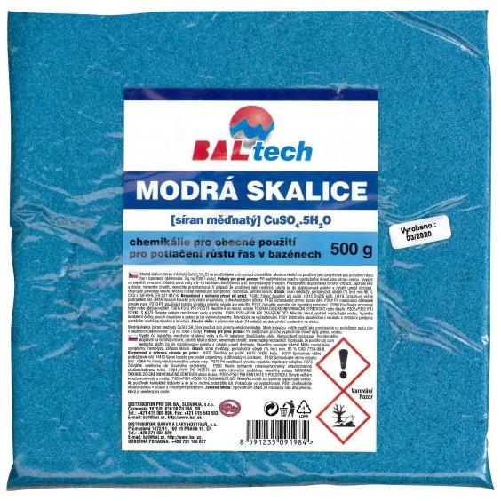 Skalice modrá síran měďnatý,BALtech  0,5kg
