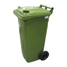 Popelnice plastová 120l zelená s kolečky 0004-2
