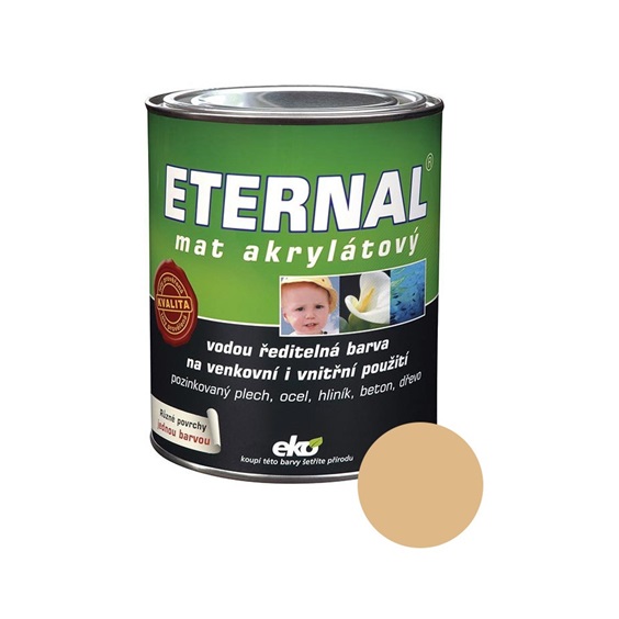 Eternal mat akrylátový univerzální barva na dřevo kov beton, 19 světle hnědá, 700 g