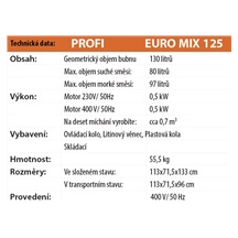 Míchačka E-MIX 125  /380V 130/80/0,5kW/složená