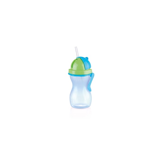 Dětská láhev s brčkem BAMBINI 300 ml, zelená, růžová
