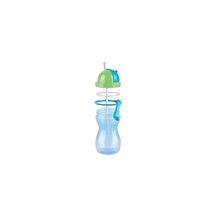 Dětská láhev s brčkem BAMBINI 300 ml, zelená, růžová