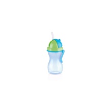 Dětská láhev s brčkem BAMBINI 300 ml, zelená, modrá