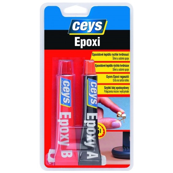 Lepidlo rychle tvrdnoucí, dvousložkové epoxidové, silné a odolné spoje, 15 + 15 ml CEYS