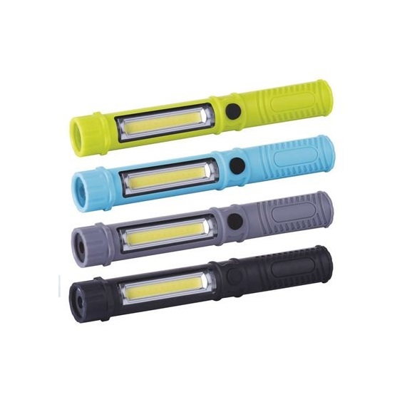 Svítilna plastová LED, 3W COB LED + 1x LED 3x AAA ,16ks.