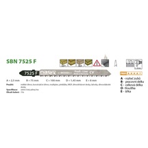 List pilový SBN 7525 F 100/1,45mm 3ks velmi čistý přímý řez