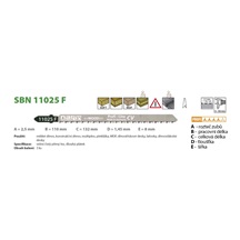List pilový SBN 11025 F 132/1,45mm 3ks velmi čistý přímý řez
