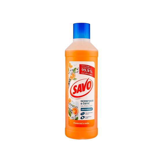 SAVO na podlahy bez chloru pomeranč a máta , 1l