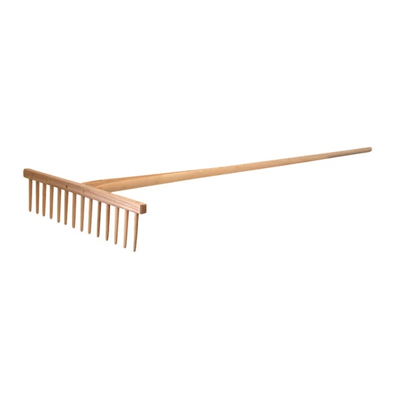 Hrábě celodřevěné 13-zubé  s násadou