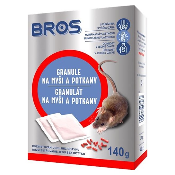 BROS granule na myši,krysy a potkany 140g