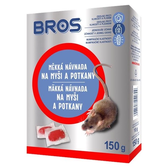 BROS měkká návnada na myší,krysy a potkani 150g