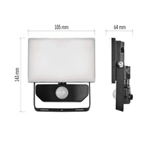 Reflektor LED TAMBO se senzorem pohybu, 10 W, 1000 lm, černý