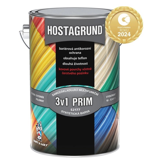 Hostagrund Prim 3v1 S2177 základní i vrchní barva na kov, 0100 bílá 4 L