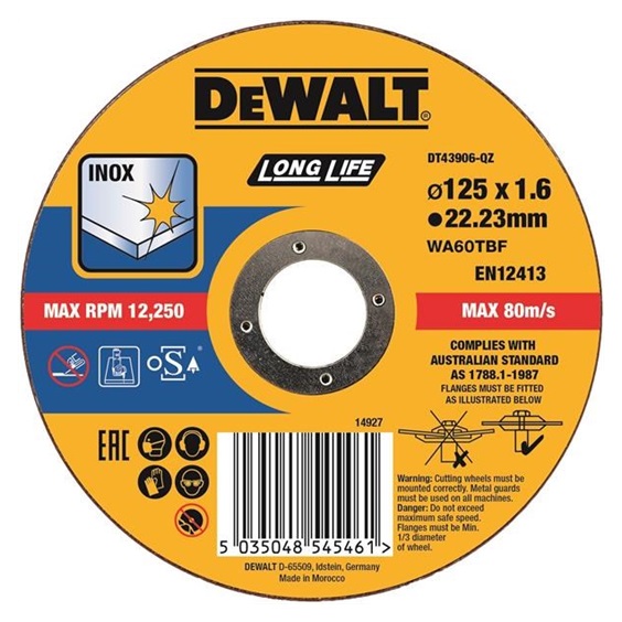 Kotouč řezný na kov a nerez 125x1,6 DT43906