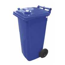 Popelnice plastová 120l modrá s kolečky 0004-1