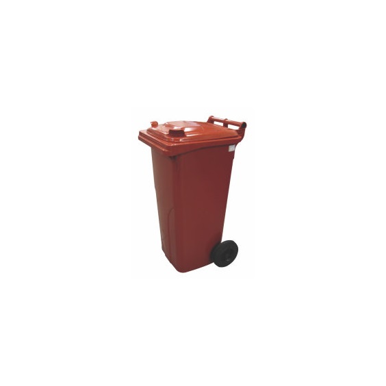 Popelnice plastová 120l červená s kolečky 0004-6
