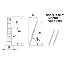 Žebřík dvoudílný výsuvný 7209 AL 426cm/HOBBY/2x9 příček