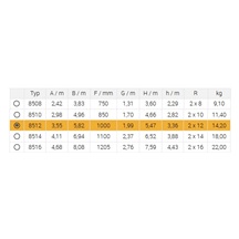 Žebřík dvoudílný univerzální 8512 AL 609cm/PROFI/2x12 příček