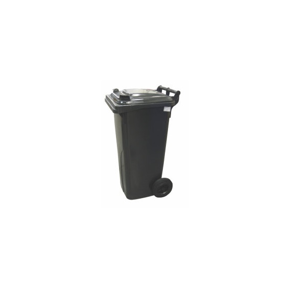 Popelnice plastová 120l černá s kolečky 0004-3