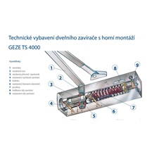 Zavírač GEZE TS4000, vel.1-6  stříbrný  bez  ramínka