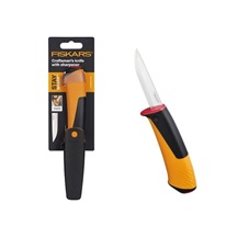 Nůž řemeslnický HARDWARE 21cm+pouzdro s brouskem červený