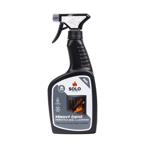 Čistič pěnový SOLO krbových skel a lampiček, 500ml