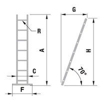 Žebřík jednoduchý 8112 AL 354cm/PROFI/1x12 příček