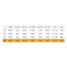 Žebřík dvoudílný výsuvný 8320 AL 1062cm/PROFI s lanem 2x20 příček
