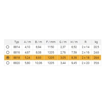 Žebřík dvoudílný výsuvný 8818 AL 949cm/PROFI/2x18 příček s lanem