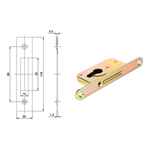 Zámek zadlabací G 231/5 Zn bílý bal.1   50 vložkový zavorový