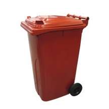Popelnice plastová 240l červená s kolečky 0005-6
