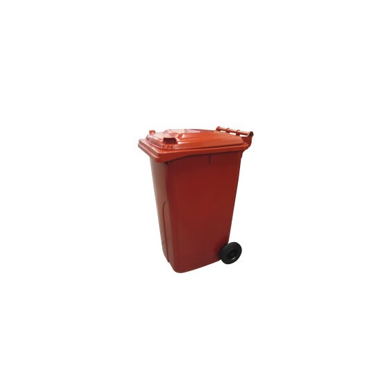Popelnice plastová 240l červená s kolečky 0005-6