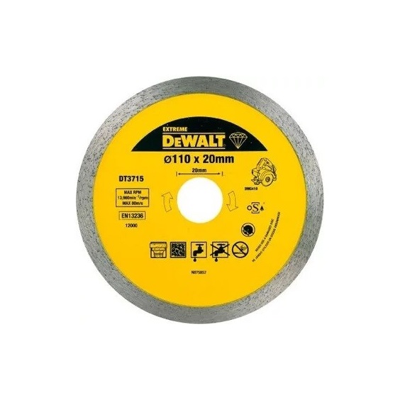 Kotouč diamantový 110x20mm DT3715 plný